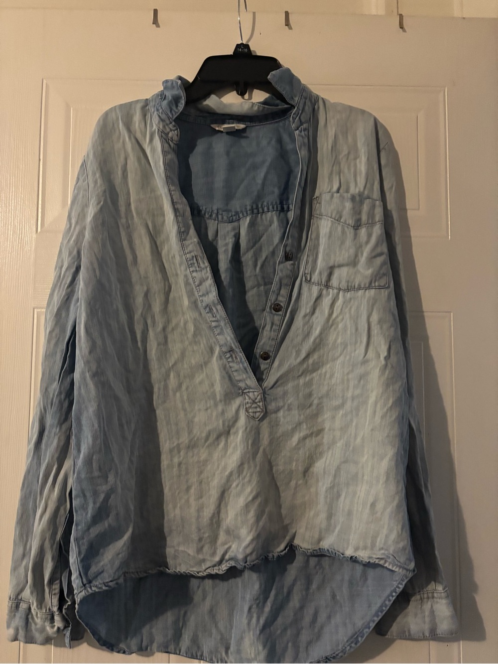 Cato Light Blue Washed Pullover Tunic